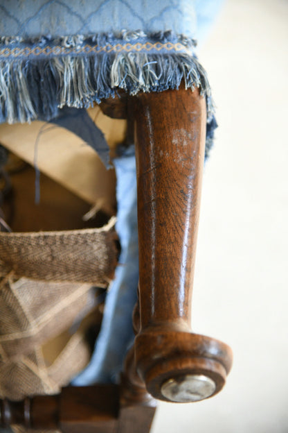 Antique Wingback Armchair for Reupholstery