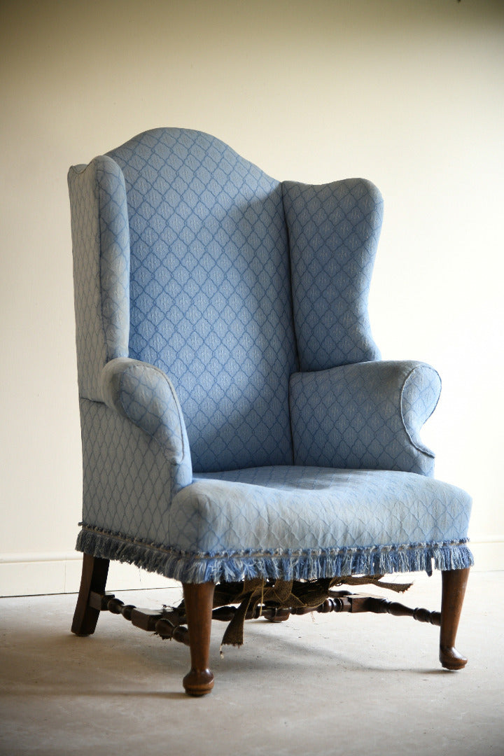Antique Wingback Armchair for Reupholstery
