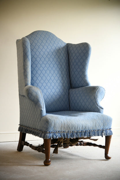 Antique Wingback Armchair for Reupholstery