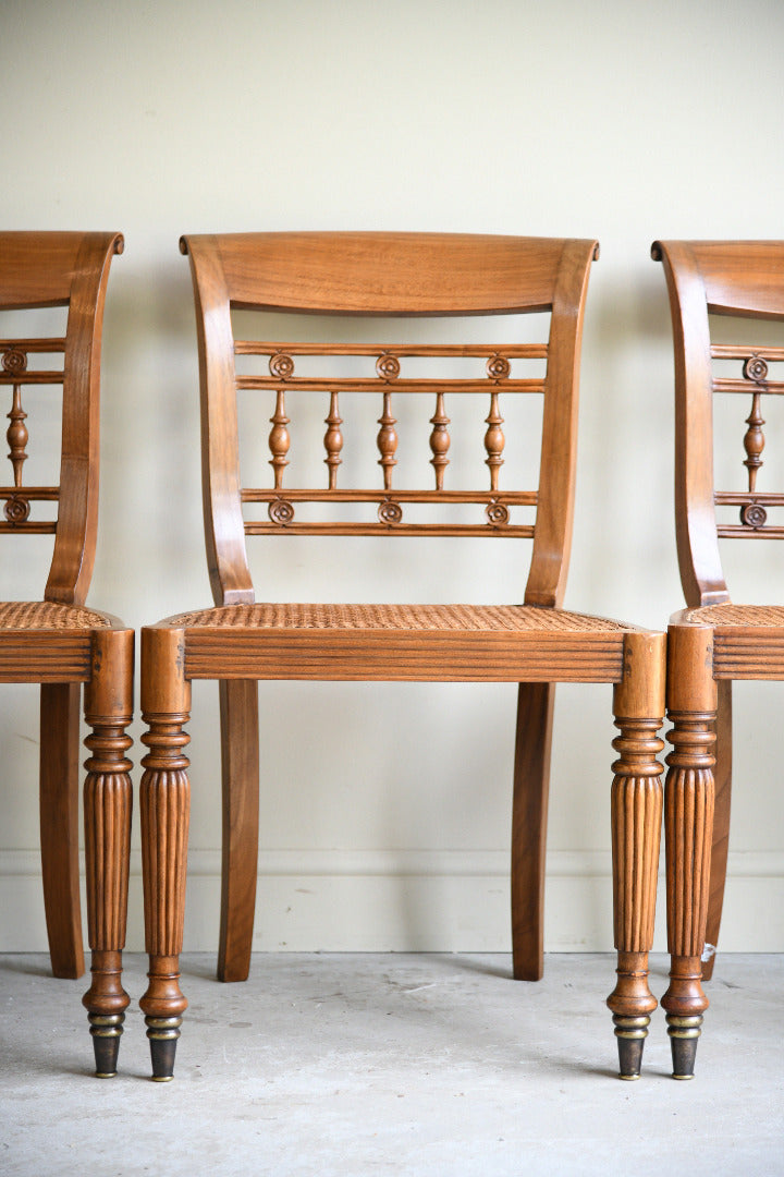 Set of Six Anglo Indian Style Cane Dining Chairs 4 Chairs & 2 Carvers