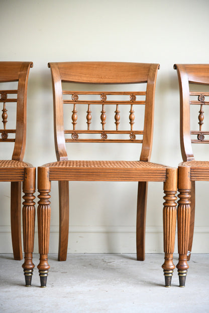 Set of Six Anglo Indian Style Cane Dining Chairs 4 Chairs & 2 Carvers