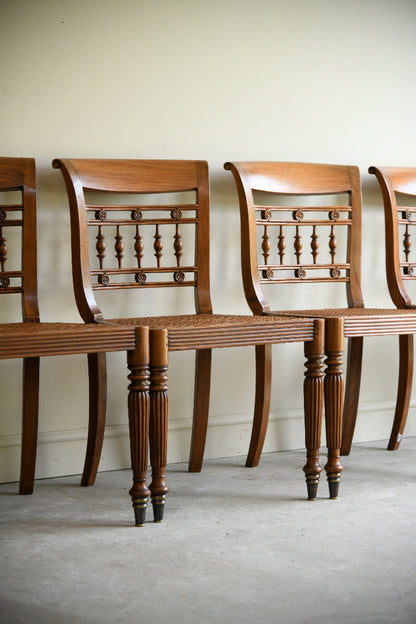 Set of Six Anglo Indian Style Cane Dining Chairs 4 Chairs & 2 Carvers