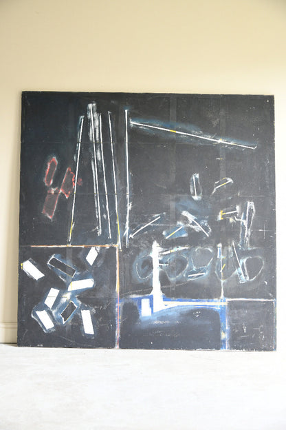 Large Late 20th Century Abstract Painting on Canvas