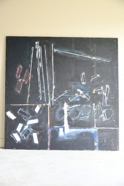 Large Late 20th Century Abstract Painting on Canvas