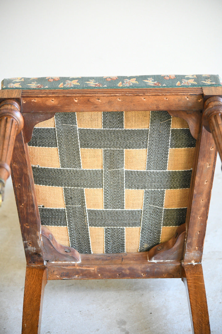 Seven Edwardian Oak Upholstered Dining Chairs