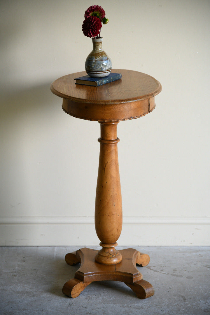 Antique Pine Oval Occasional Table with Drawer