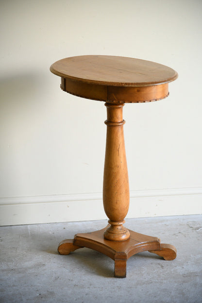 Antique Pine Oval Occasional Table with Drawer