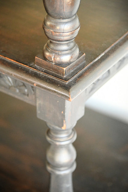 Late Victorian Carved Oak Three Tier Buffet
