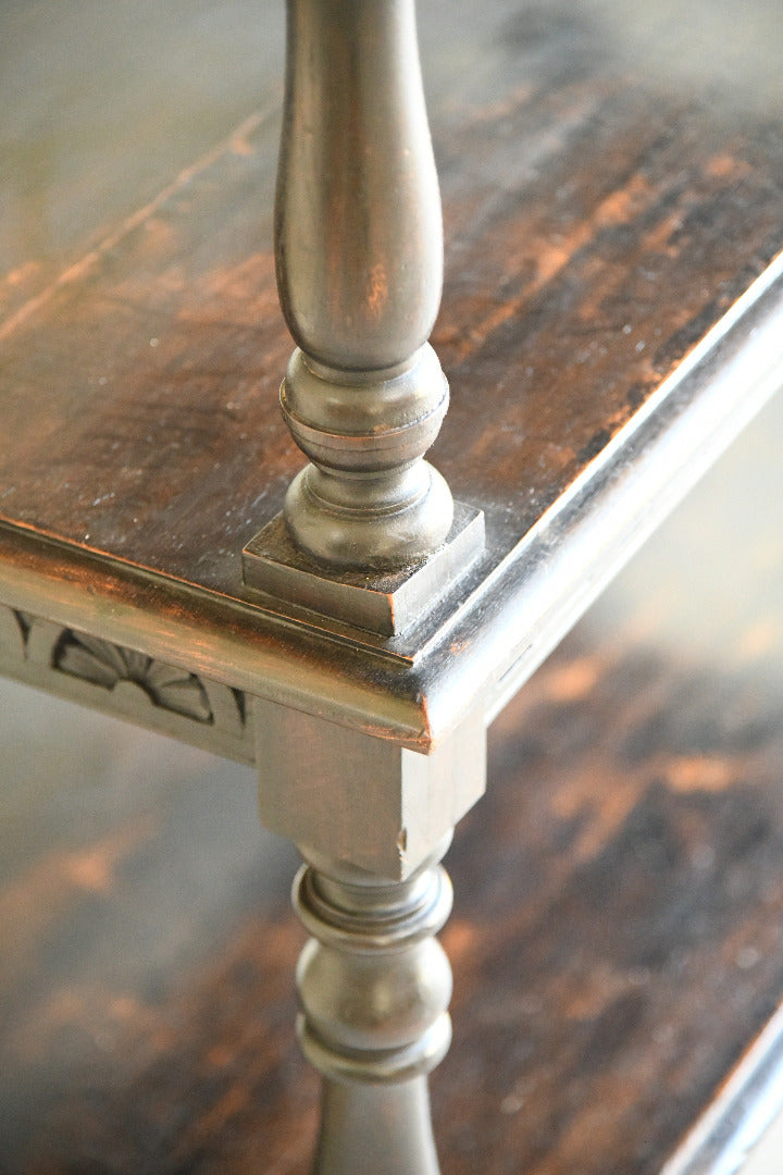 Late Victorian Carved Oak Three Tier Buffet