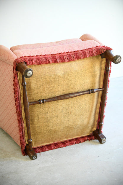 Pink Upholstered Wingback Armchair
