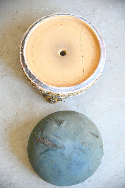 Antique Giltwood & Gesso Circular Footstool