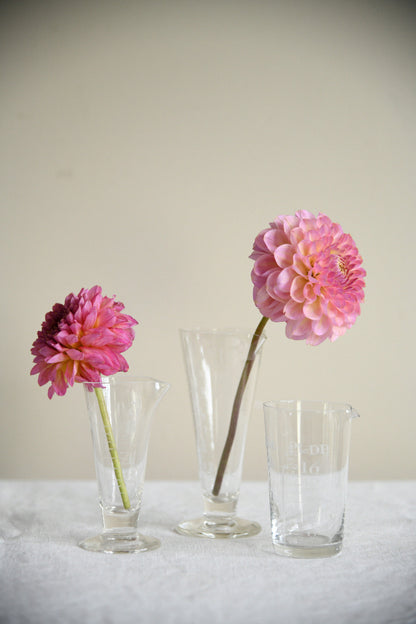 Vintage Etched Glass Medicine Measures