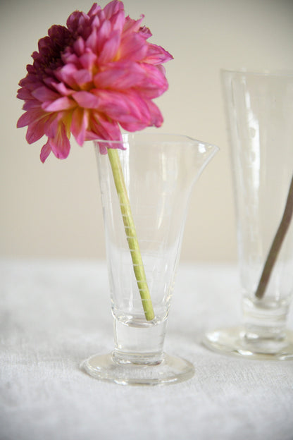 Vintage Etched Glass Medicine Measures