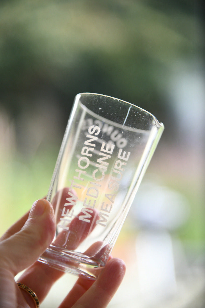 Vintage Apothecary Glass Measures with Etched Graduations