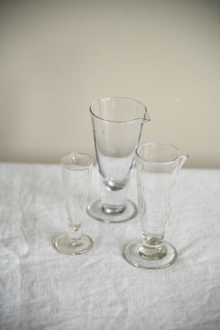 Vintage Graduated Glass Medicine Measures