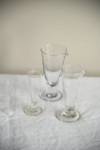 Vintage Graduated Glass Medicine Measures