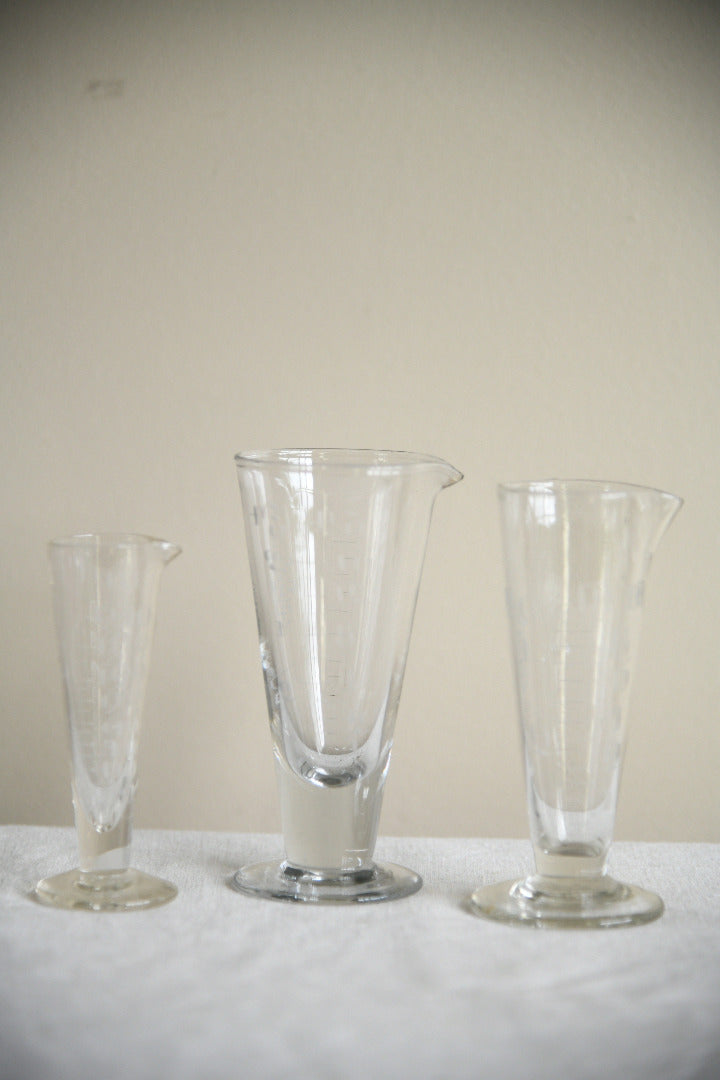 Vintage Graduated Glass Medicine Measures