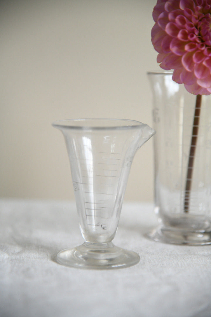 Vintage Chemist's Etched Glass Measures