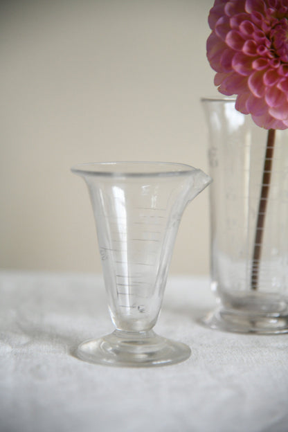 Vintage Chemist's Etched Glass Measures