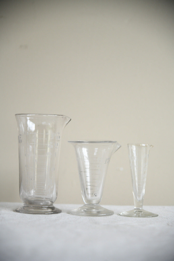 Vintage Chemist's Etched Glass Measures