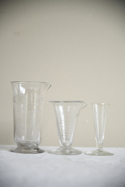 Vintage Chemist's Etched Glass Measures