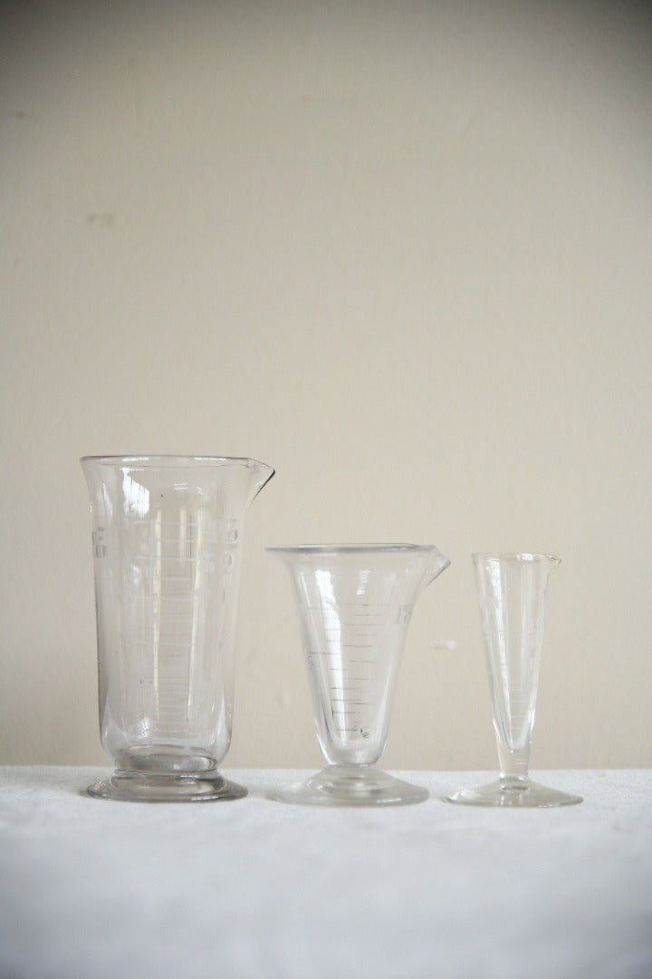 Vintage Chemist's Etched Glass Measures