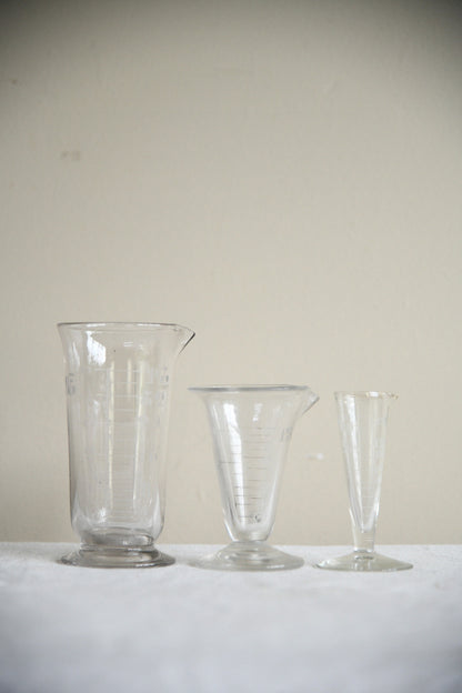 Vintage Chemist's Etched Glass Measures
