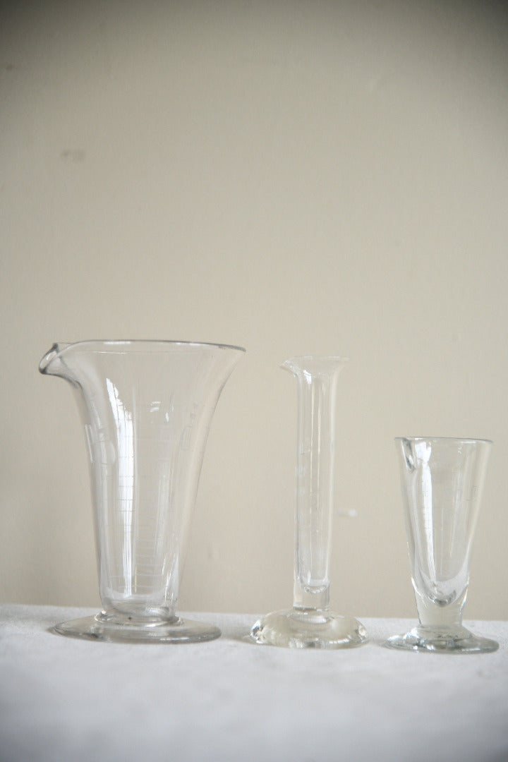 Vintage Pharmacy Glass Measuring Vessels