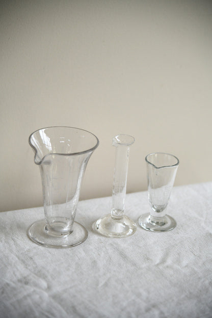 Vintage Pharmacy Glass Measuring Vessels
