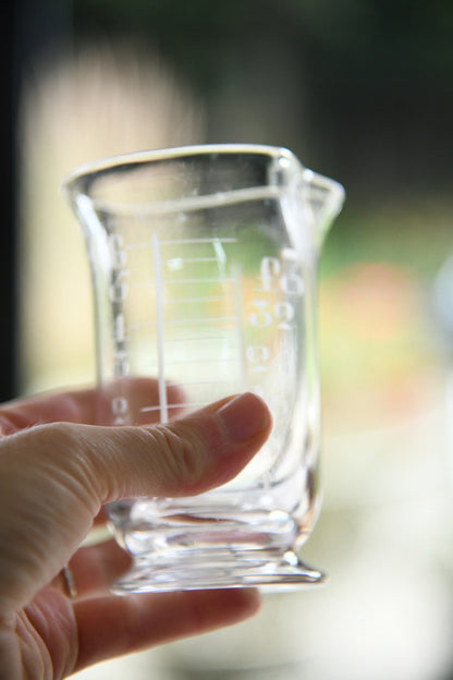 Vintage Etched Glass Apothecary Measures