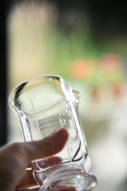 Vintage Etched Glass Apothecary Measures