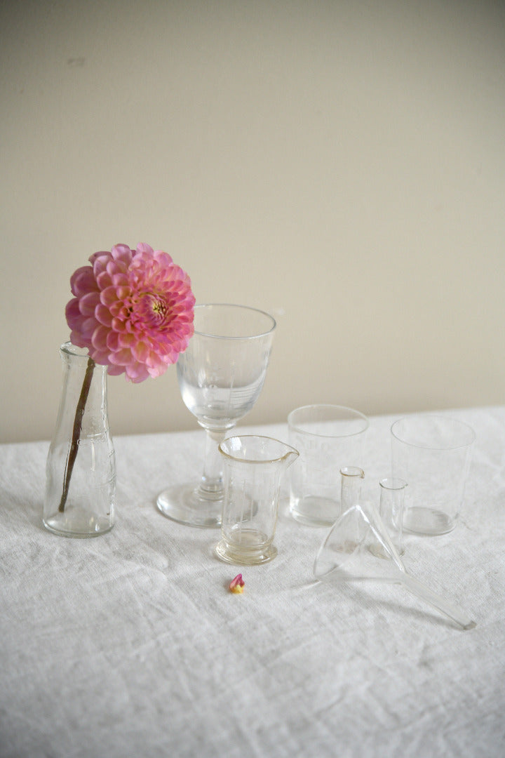 Collection of Vintage Glass Medicine Measures