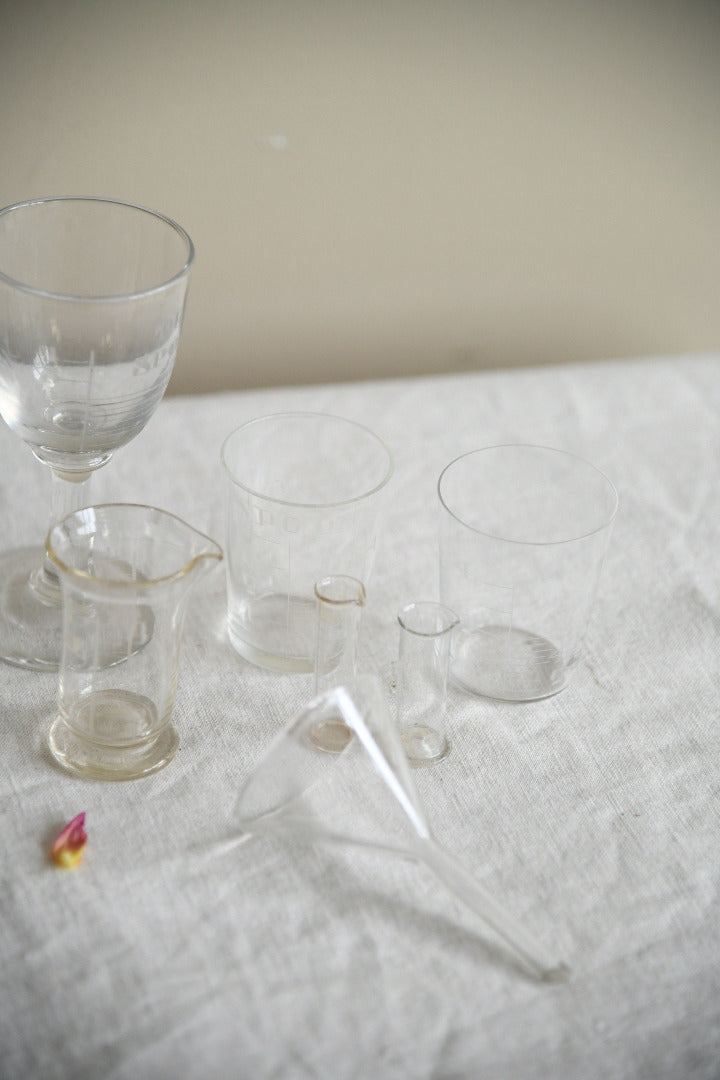 Collection of Vintage Glass Medicine Measures