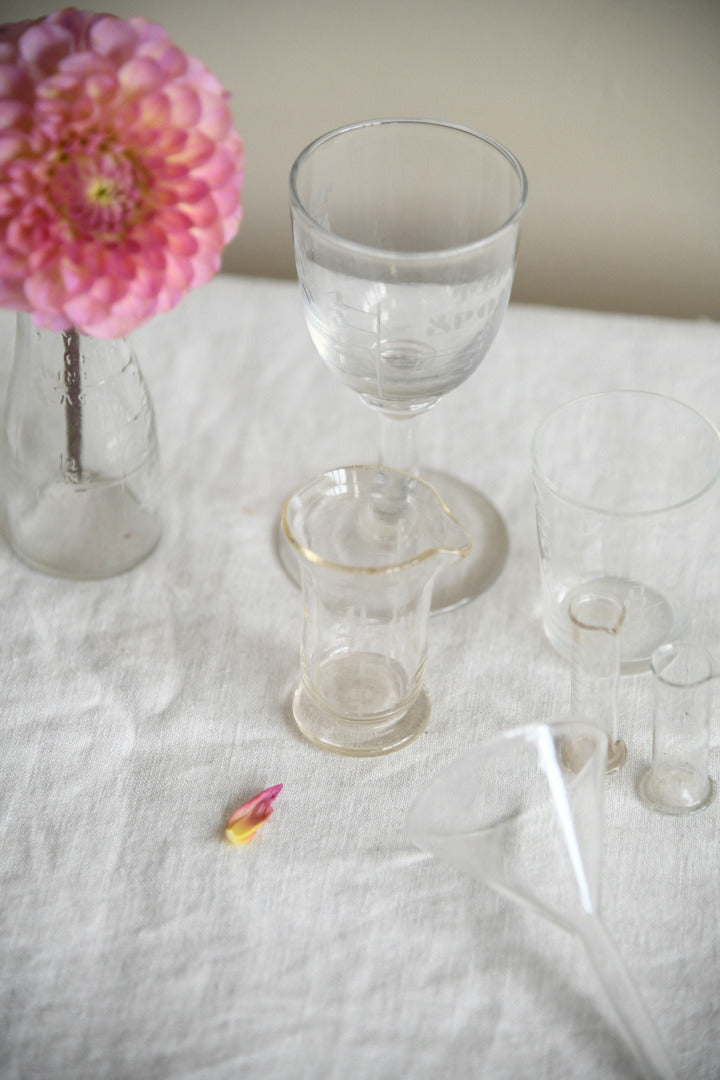 Collection of Vintage Glass Medicine Measures