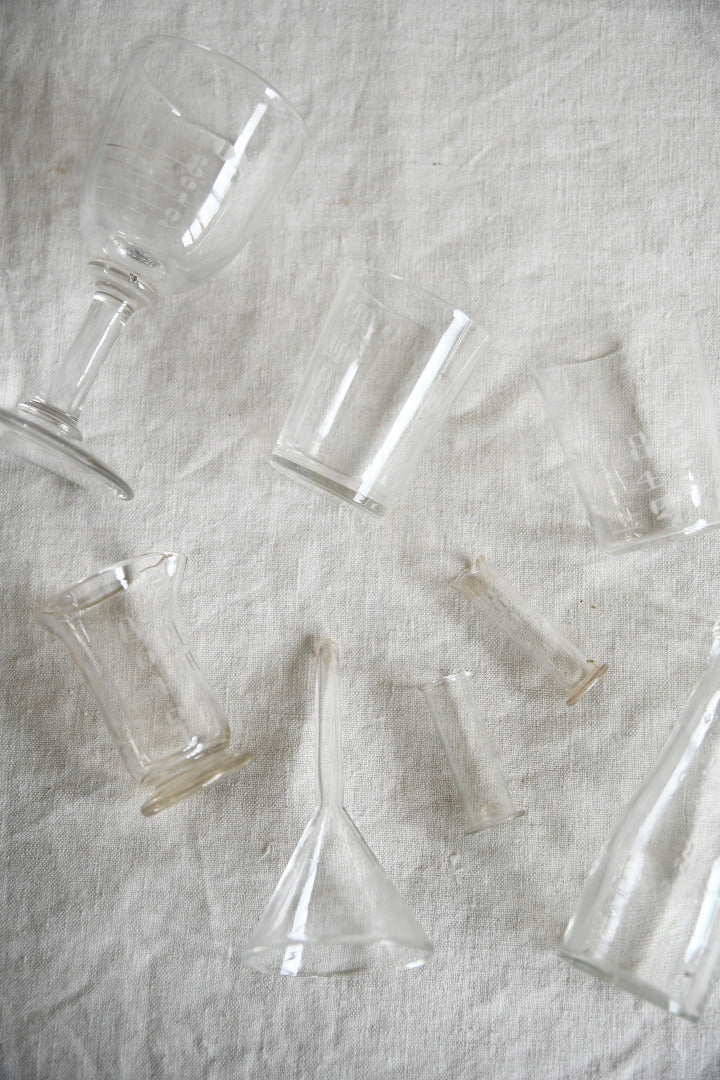Collection of Vintage Glass Medicine Measures