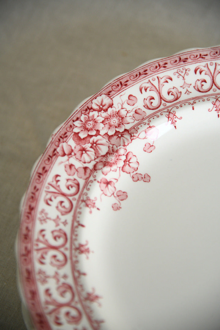 6 Antique Keeling & Co Oxford Red Transferware Small Dinner Plates