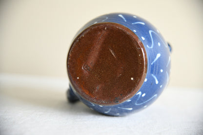 Vintage Blue Glazed Studio Pottery Jug