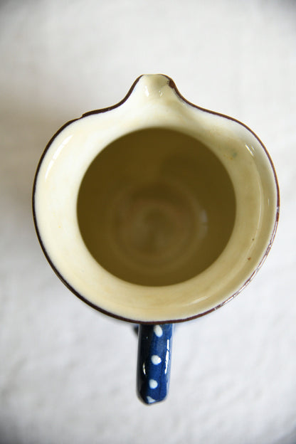 Vintage Blue Glazed Studio Pottery Jug