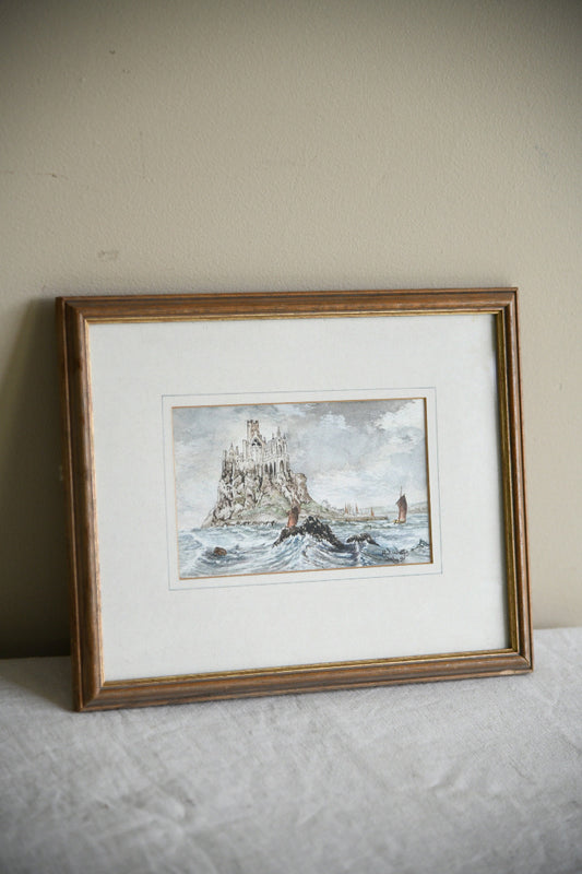 AJ Watts Cornish Watercolour of St Michael?s Mount