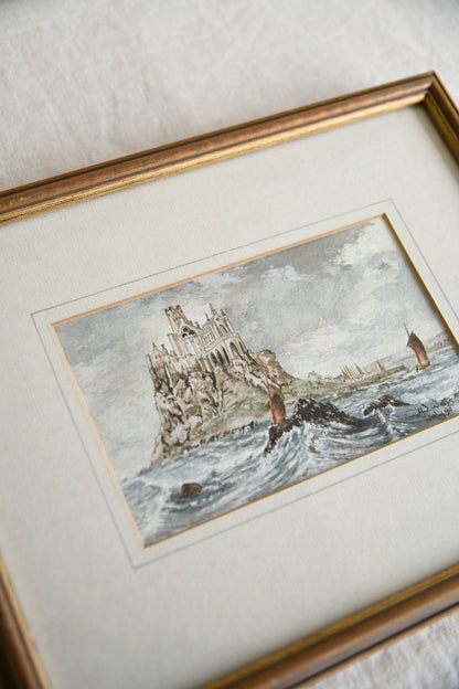 AJ Watts Cornish Watercolour of St Michael?s Mount