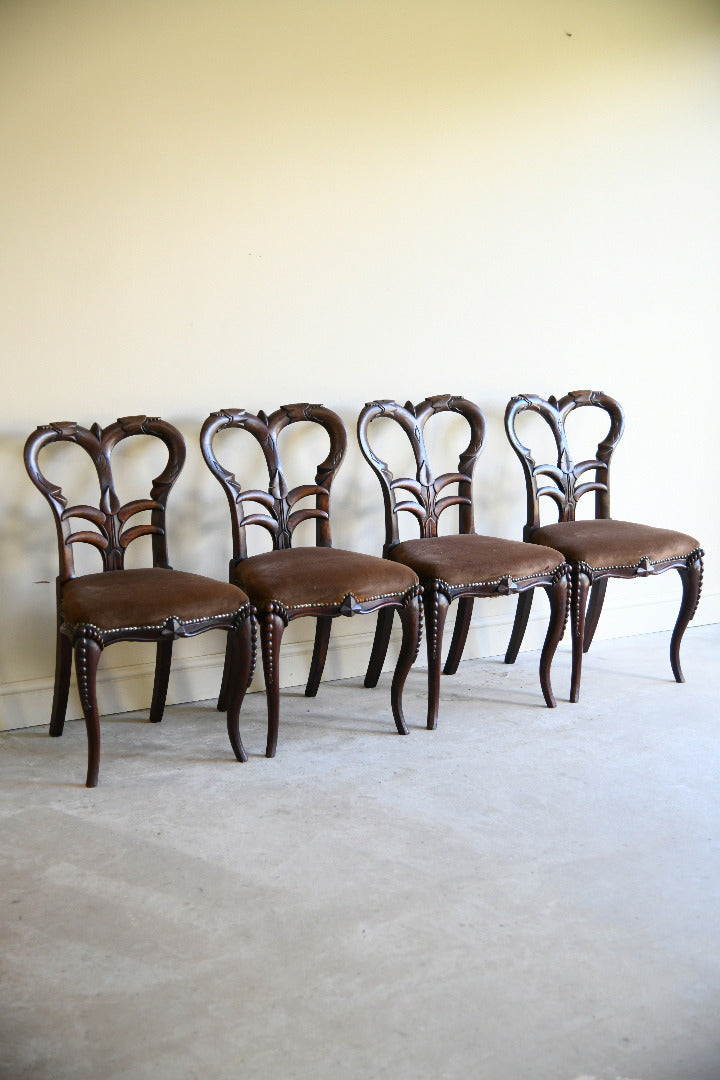 4 Victorian Rosewood Dining Chairs Attributed to Richard Charles