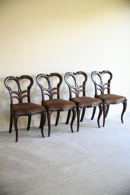 4 Victorian Rosewood Dining Chairs Attributed to Richard Charles