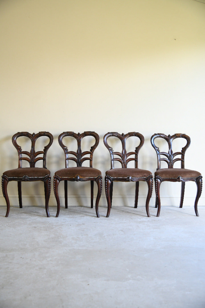 4 Victorian Rosewood Dining Chairs Attributed to Richard Charles