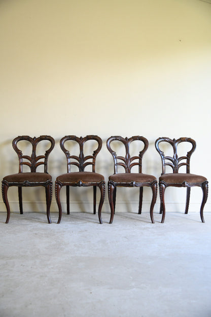4 Victorian Rosewood Dining Chairs Attributed to Richard Charles