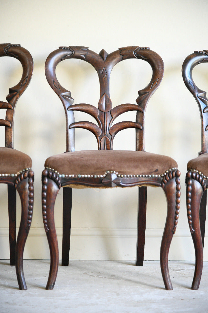 4 Victorian Rosewood Dining Chairs Attributed to Richard Charles