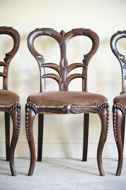 4 Victorian Rosewood Dining Chairs Attributed to Richard Charles