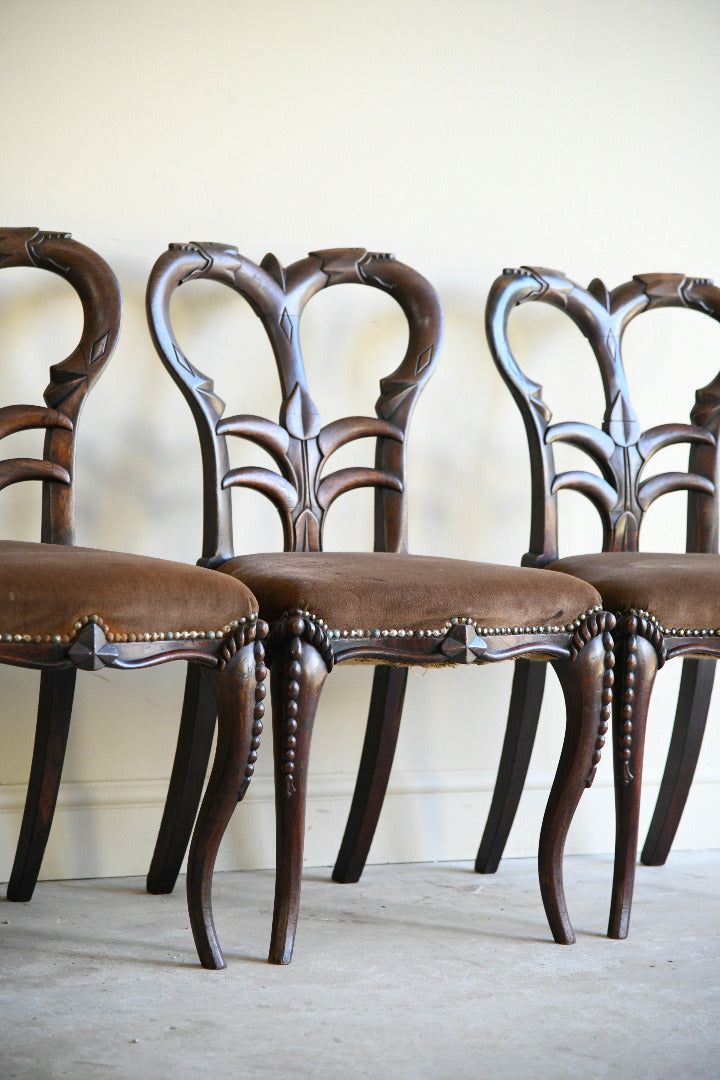 4 Victorian Rosewood Dining Chairs Attributed to Richard Charles