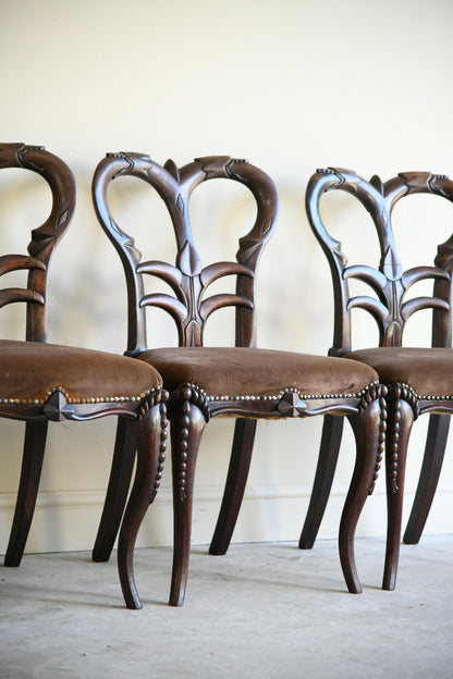 4 Victorian Rosewood Dining Chairs Attributed to Richard Charles
