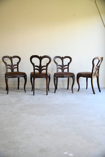 4 Victorian Rosewood Dining Chairs Attributed to Richard Charles