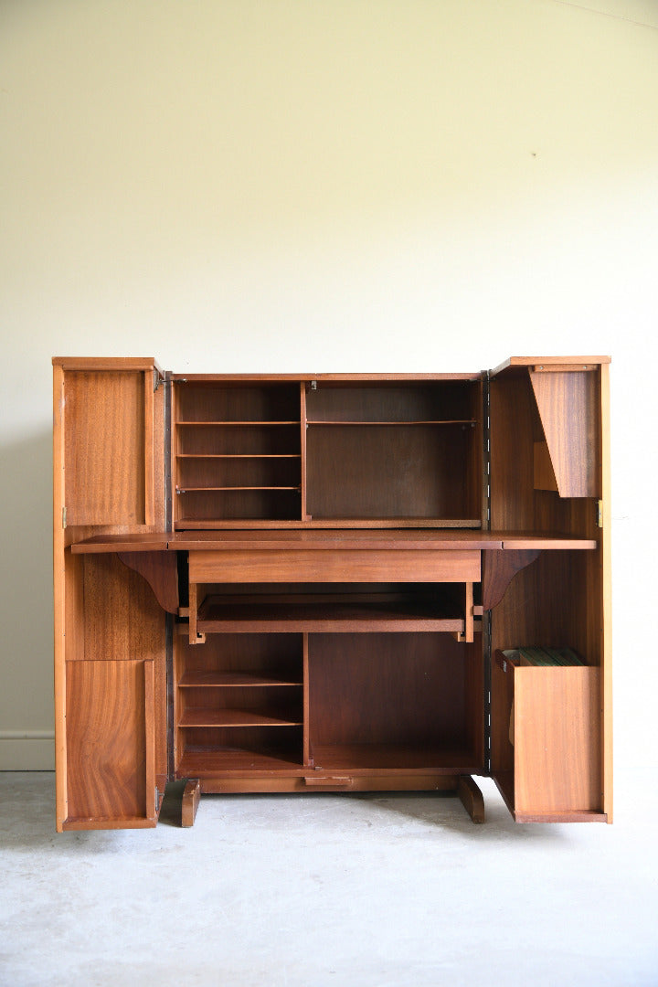 Mid Century Newcraft Home Office Folding Desk Cabinet